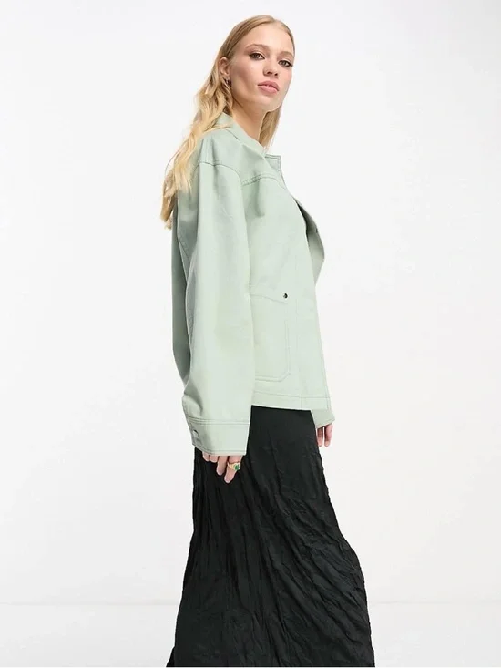 ASOS Sage Green Lightweight Utility Jacket Shacket - Picture 4 of 4